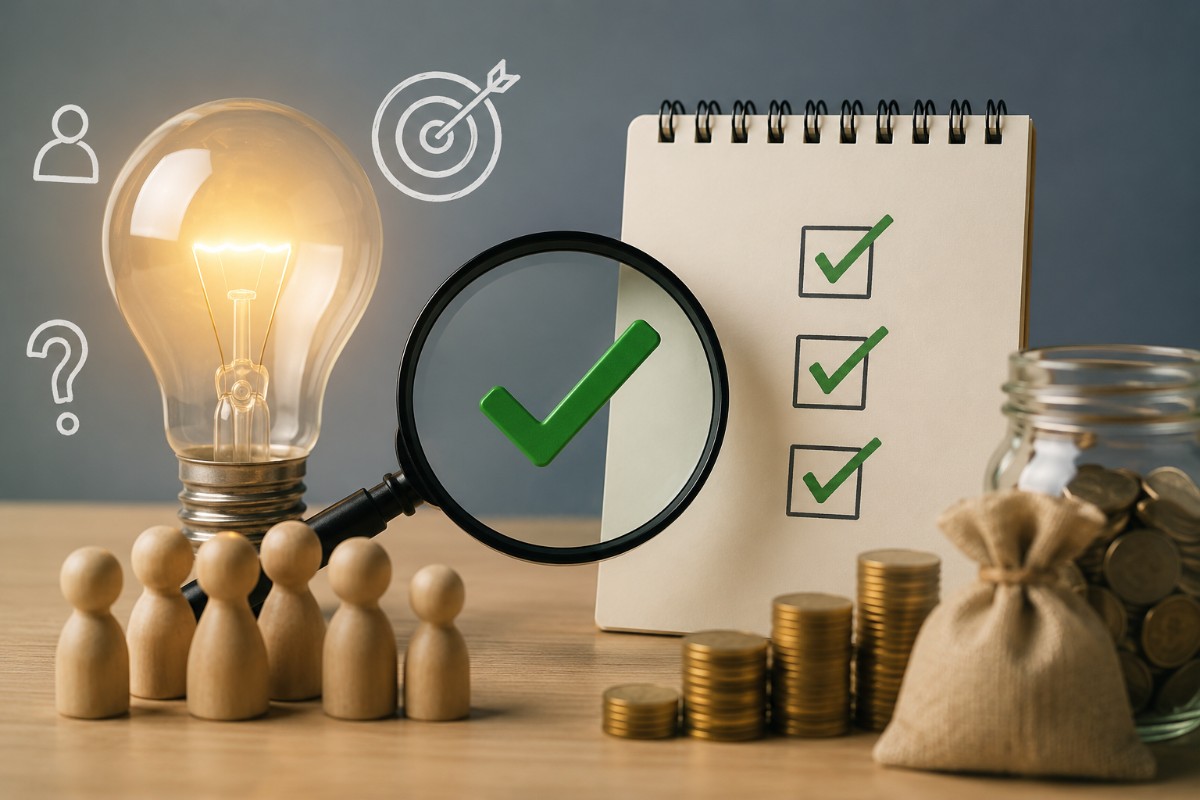 Entrepreneur analyzing market research charts before launching a startup.